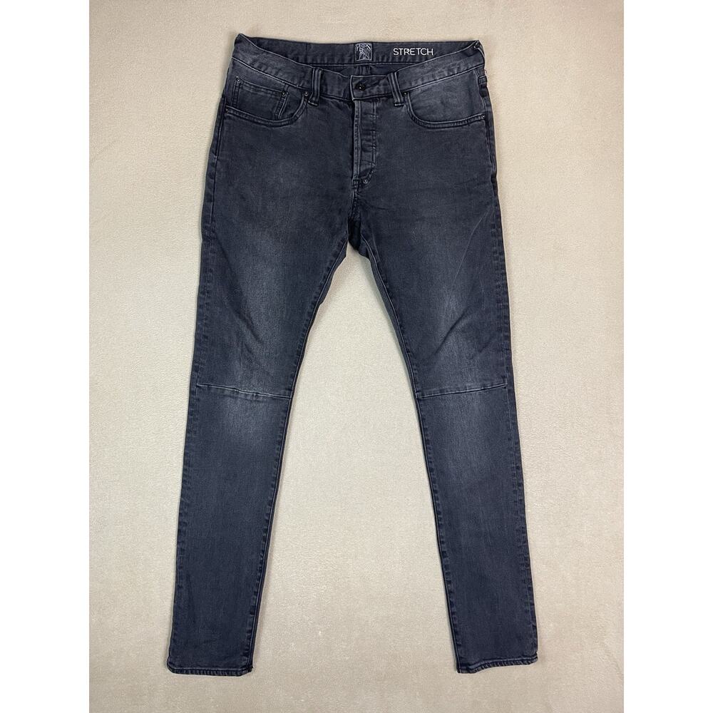 PRPS Jeans Mens 33 Black Windsor Tapered Stretch‎ Skinny Slim Fit Mid Rise Denim